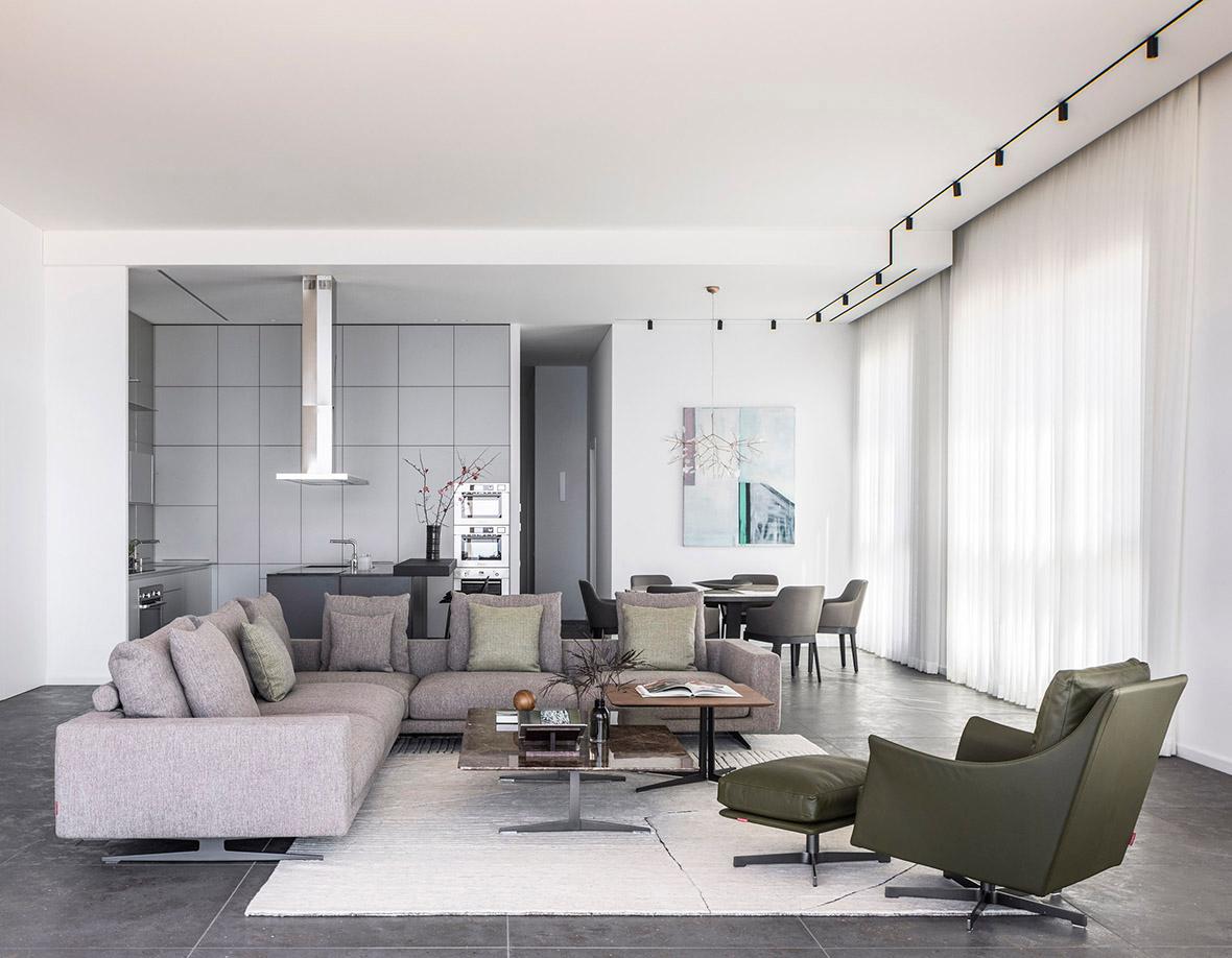 living space with Campiello sofa and Boss armchair