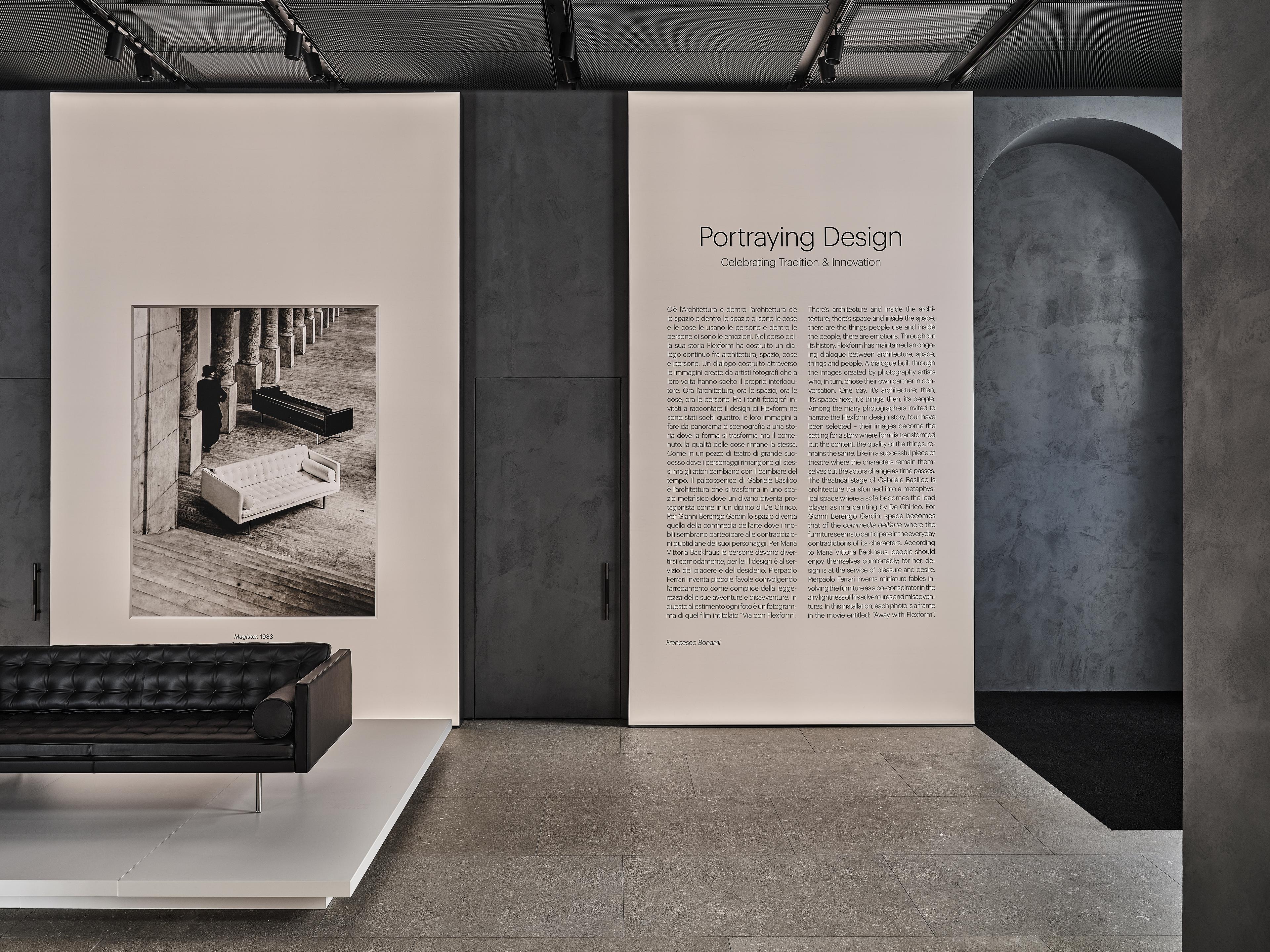 The entrance to the Portrayig Design exhibition