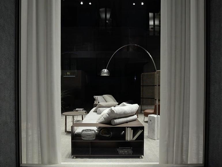 One of the windows of the flagship store in Milan