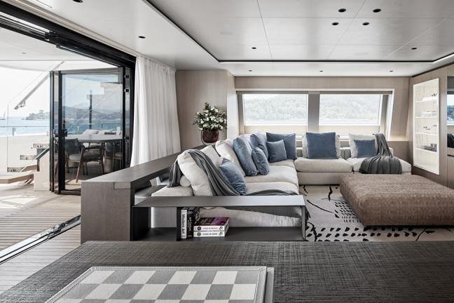 The indoor furnishing of the Baglietto SuperYacht DOM 133 #3
